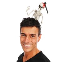 Haarreif mit beweglichem Skelett zu Halloween
