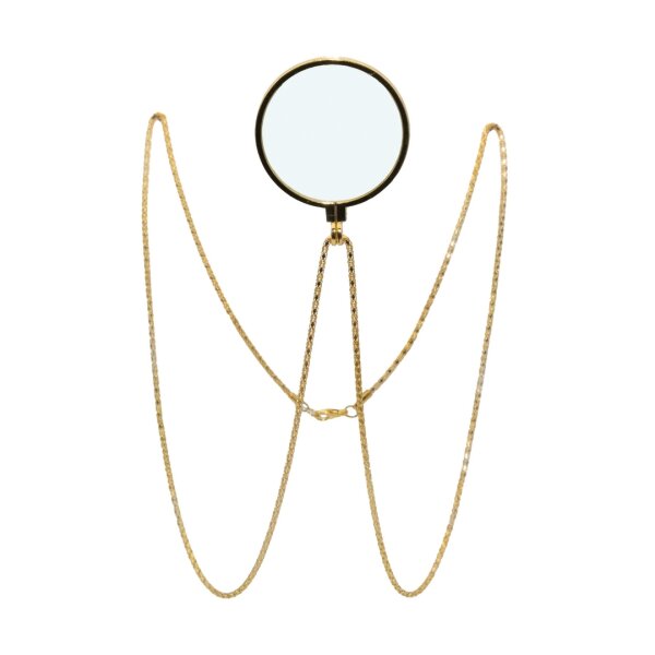 Monokel mit goldener Kette 20 er Jahre Gründerzeit