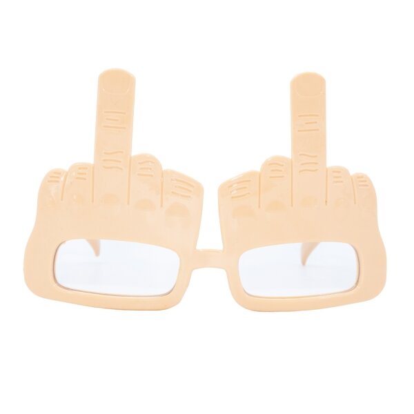 Brille mit Stinkefinger