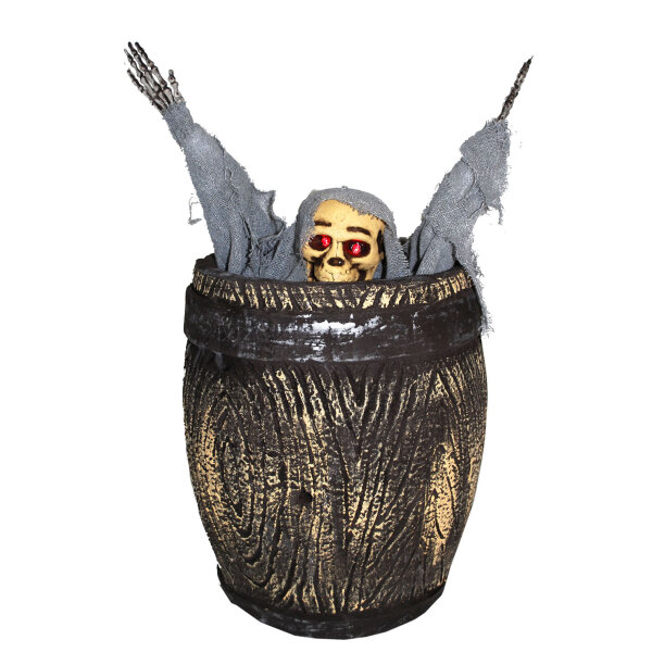Halloween Deko Geist in der Tonne mit Animatronik