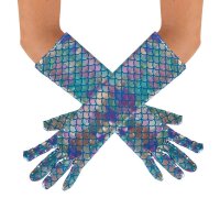 Glitzernde Meerjungfrauen Handschuhe 40 cm