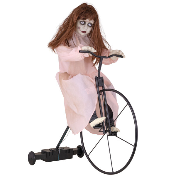 Halloween Deko Puppe auf Dreirad mit Animatronic