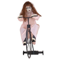 Halloween Deko Puppe auf Dreirad mit Animatronic