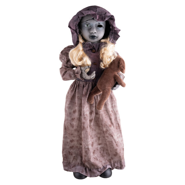Halloween Deko Puppe mit zwei Gesichtern und Animatronic