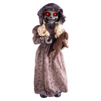 Halloween Deko Puppe mit zwei Gesichtern und Animatronic