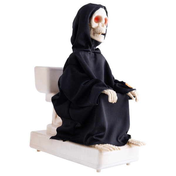 Halloween Deko Skelett mit Toilette und Animatronic