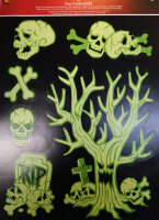 Halloween Deko Friedhof Fensterbilder glow in the dark