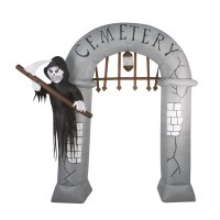 Aufblasbares Eingangstor zum Friedhof Cemetery als Deko zu Halloween