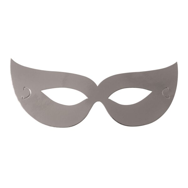 6 Augenmasken in silber für Halloween oder Venedig