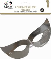 6 Augenmasken in silber für Halloween oder Venedig