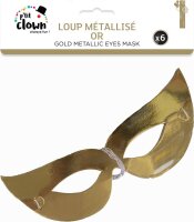 6 Augenmasken in gold für Halloween oder Venedig