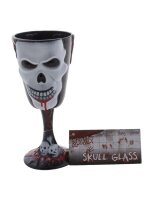 Halloween blutendes Weinglas mit Totenkopf in schwarz