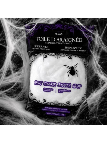 Halloween Stretch Spinnweben 60g weiss