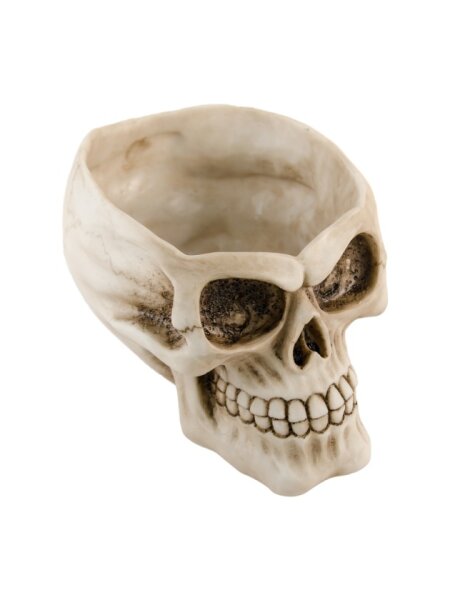Halloween Deko Totenkopf mit offenem Schädel für Süssigkeiten