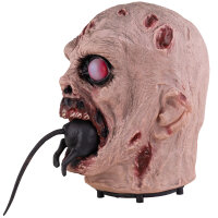 Halloween Zombikopf mit Ratte und Animatronic