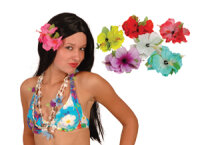 Hawaii Hibiscusblüten Haarspange gelb