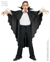 Schwarzer Vampir Fledermaus Umhang für Große und Kleine