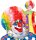 Afro Clown Perücke bunt