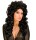 80 er Jahre Locken Perücke schwarz 60 cm