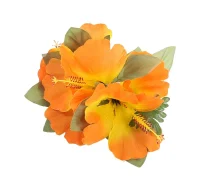 Hawaii Hibiscusblüten Haarspange gelb orange