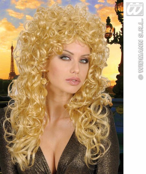 80 er Jahre Locken Perücke blond 60 cm