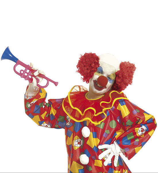 Perücke Clown Halbglatze rot