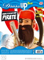 Piraten Set Bandana Bart & Schnurbart Augenklappe