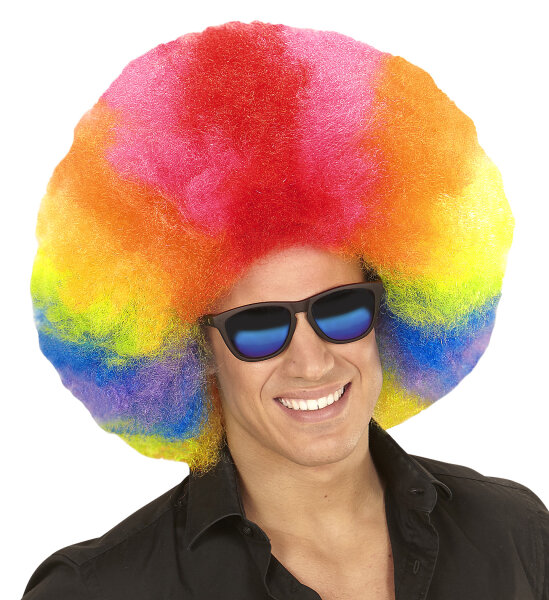 Riesen Afro Clown-Perücke bunt