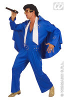 Elvis Kostüm blau mit diamantfarbenen Juwelen