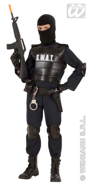 Kostüm SWAT Agent Polizist Spezaileinheit s.w.a.t. für Kinder und Jugendliche