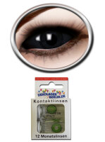 Sclera Kontaktlinsen black schwarz 22mm Größe: Sclera Linsen 6 Monate