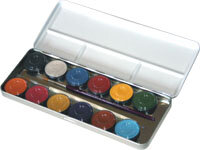 EULENSPIEGEL Profi Aqua Schminke 12 Perlglanz Farben Palette mit Pinsel