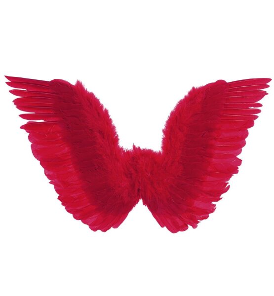 Flügel in rot aus Federn 83x31 cm