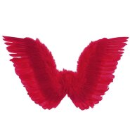 Flügel in rot aus Federn 83x31 cm