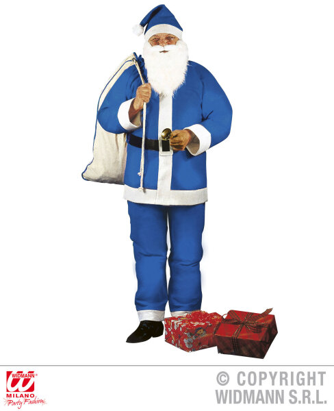 Blaues Nikolaus oder Weihnachtsmann Kostüm
