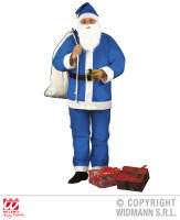 Blaues Nikolaus oder Weihnachtsmann Kostüm