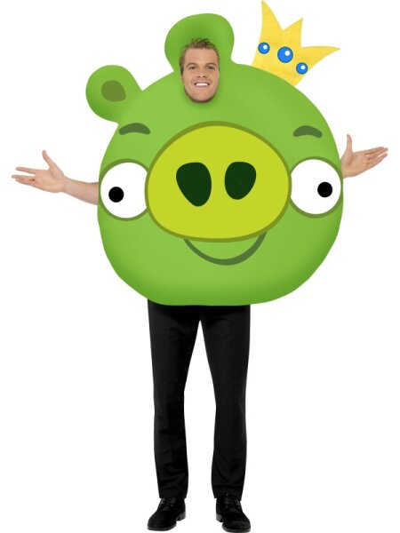 Original Angry Birds Kostüm Schwein in grün Einheitsgrösse
