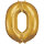 Folienballon gold als Zahlenballon 0 bis 9 86cm Zahl: 0