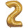Folienballon gold als Zahlenballon 86cm Zahl: 2