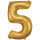 Folienballon gold als Zahlenballon 86cm Zahl: 5