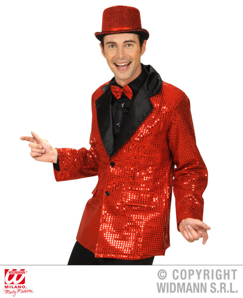 Pailletten Jacke oder Sakko in rot