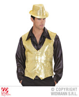 Herren Pailletten Weste in gold
