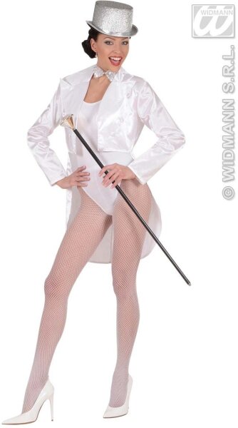 Sexy Frack für Damen in weiss aus Satin