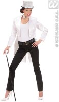 Sexy Frack für Damen in weiss aus Satin