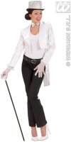 Sexy Frack für Damen in weiss aus Satin