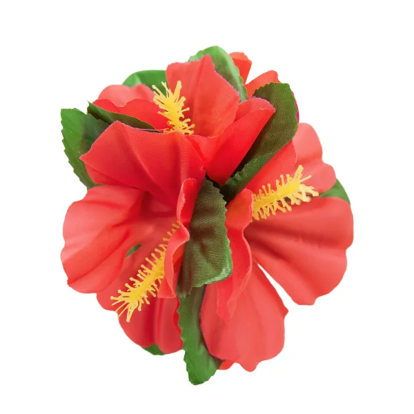 Hawaii Hibiscusblüten Haarspange rot