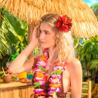 Hawaii Hibiscusblüten Haarspange rot