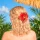 Hawaii Hibiscusblüten Haarspange rot