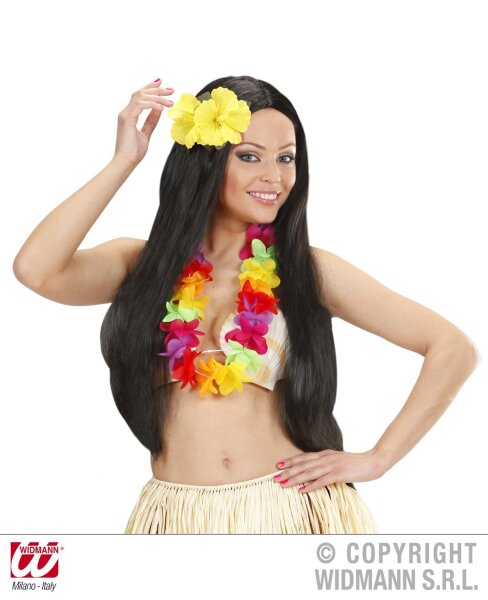 Hawaii Hibiscusblüten Haarspange gelb