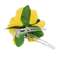 Hawaii Hibiscusblüten Haarspange gelb